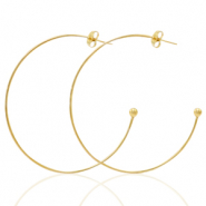 Boucles d'oreilles puces en acier Inox cr&eacute;oles Dor&eacute;