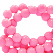 Perles en verre 6 mm opaque Rose néon
