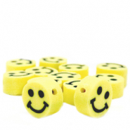 Perles en polymère smiley Jaune