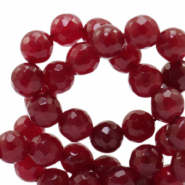 Pierres naturelles 8mm Jade facettées Rouge bordeaux