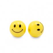 Perles acryliques 8 mm smiley Jaune