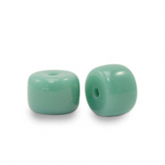 Perles en verre rondelle 6 mm Vert malachite