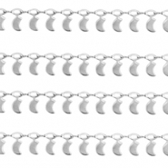 Apprêts en acier Inox chaîne maille jaseron lune Argenté