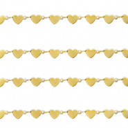 Appr&ecirc;ts en acier Inox cha&icirc;ne maille jaseron coeurs Dor&eacute;