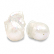 BQ Perles d'eau douce irrégulières goutte Blanc naturel