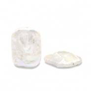 BQ Perles d'eau douce rectangle Blanc naturel