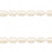 BQ Perles d'eau douce "grain de riz" 8x6mm Blanc naturel