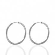 Boucles d'oreilles en acier Inox créoles 18mm Argenté