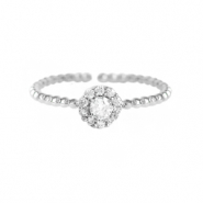 Bagues &eacute;maill&eacute;e Cristal-argent&eacute;