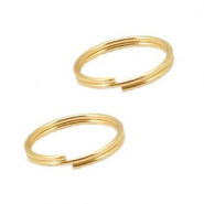 Appr&ecirc;ts en acier inox anneau double 12mm Dor&eacute;