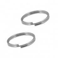 Appr&ecirc;ts en acier inox anneau double 10mm Argent&eacute;