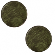 Cabochon plat 12mm Polaris Elements Lively Vert armée