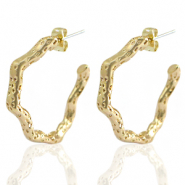 M&eacute;tal TQ laiton boucles d'oreilles puces Dor&eacute;