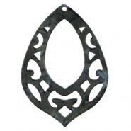 Pendentifs en r&eacute;sine baroque goutte Noir