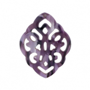 Pendentifs en r&eacute;sine baroque losange Violet
