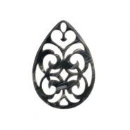 Pendentifs en r&eacute;sine baroque goutte Bleu jeans