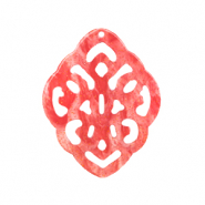 Pendentifs en r&eacute;sine losange baroque Rose corail vif