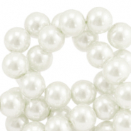 Perles en verre cirées 4mm Blanc cassé