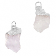 Pierres naturelles pendentifs Crystal-argenté