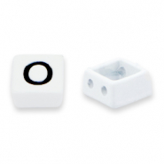 Perles tile O Blanc-noir