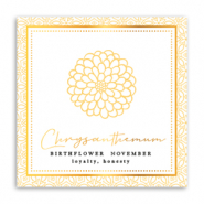 Cartes à bijoux Fleur de naissance Novembre-Chrysanthème Jaune soleil