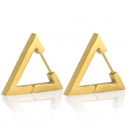 Boucles d'oreilles en acier Inox triangle Dor&eacute;