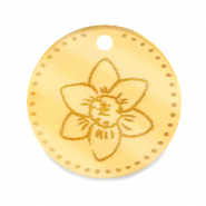 Breloques Plexx 20mm Fleur de naissance D&eacute;cembre - Narcisse Dor&eacute;