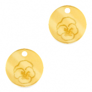 Breloques Plexx 12mm Fleur de naissance F&eacute;vrier - Violette Dor&eacute;