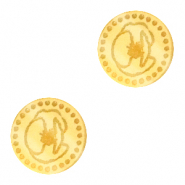 Cabochons Plexx 12mm Fleur de naissance Ao&ucirc;t - Coquelicot Dor&eacute;