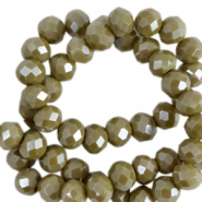 Perles à facettes 6x4mm disque Heishi Vert mousse-pearl shine coating