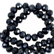 Perles &agrave; facettes 4x3mm disque Heishi Noir-pearl shine coating