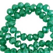 Perles &agrave; facettes 4x3mm disque Heishi Vert lac-pearl shine coating
