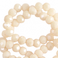 Perles à facettes 4x3mm disque Heishi Beige pristine-pearl shine coating