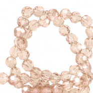 Perles à facettes rondes 4mm Beige latte-pearl shine coating
