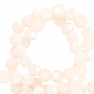 Perles à facettes rondes 4mm Beige pristine-pearl shine coating