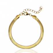 Bracelets en acier Inox chaîne maille serpentine Doré