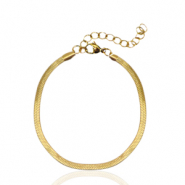 Bracelets en acier Inox cha&icirc;ne maille serpentine Dor&eacute;