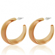 Boucles d'oreilles tendance cr&eacute;oles Marron bronze