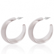 Boucles d'oreilles tendance cr&eacute;oles Taupe