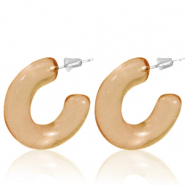 Boucles d'oreilles tendance cr&eacute;oles Marron bronze