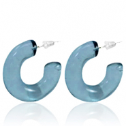 Boucles d'oreilles tendance cr&eacute;oles Bleu jeans