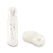 BQ Perles d'eau douce irrégulières haute lustre Blanc naturel