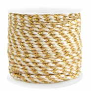 Cordon tressé tendance 2mm Doré-blanc