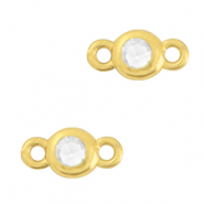 Connecteurs en verre Crystal Glass 3mm Cristal-dor&eacute;