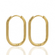 Boucles d'oreilles en acier inox créoles ovale Doré