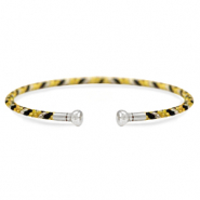 Bijoux C.U.S® bracelet jonc Jaune-noir-argenté