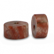 Pierres naturelles Granit disc 6x3mm Rouge bourgogne