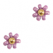Perles Miyuki fleur 8mm Violet-doré