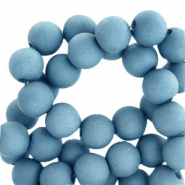 Perles acryliques 6 mm mat Bleu glacier