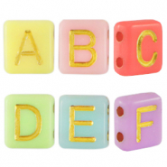 Perles lettres acryliques Multicolore